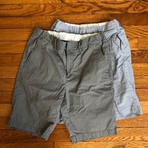 JCREW CREWCUTS boys cotton 2 shorts seersucker and gray, good condition, size 14